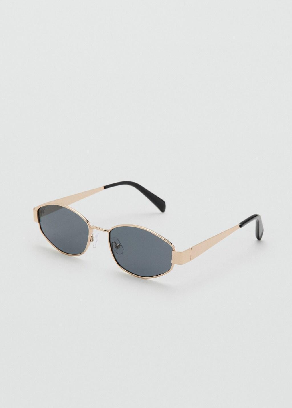 Gold Oval Metal Frame Sunglasses, Gold, large image number 0