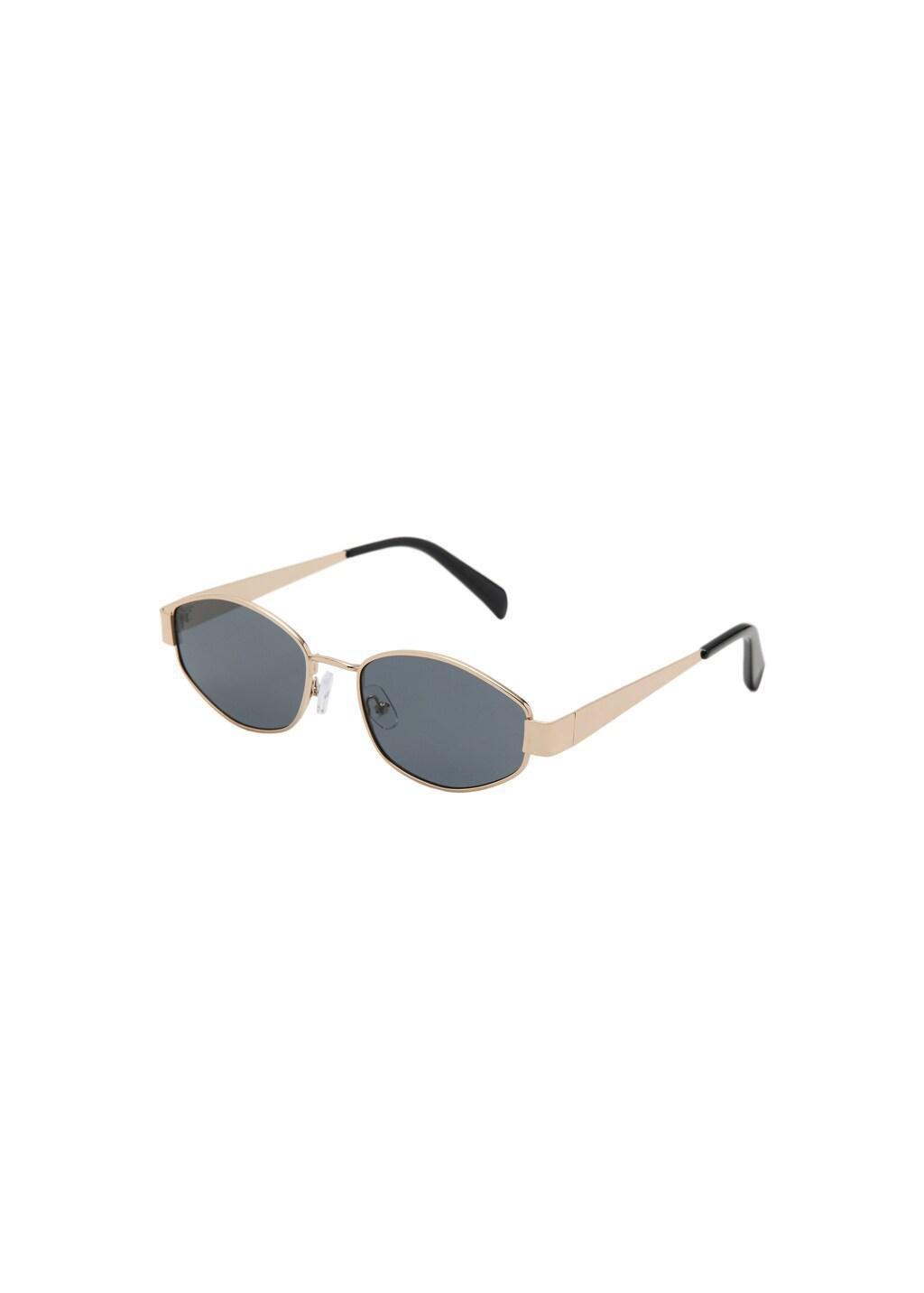 Gold Oval Metal Frame Sunglasses, Gold, large image number 2