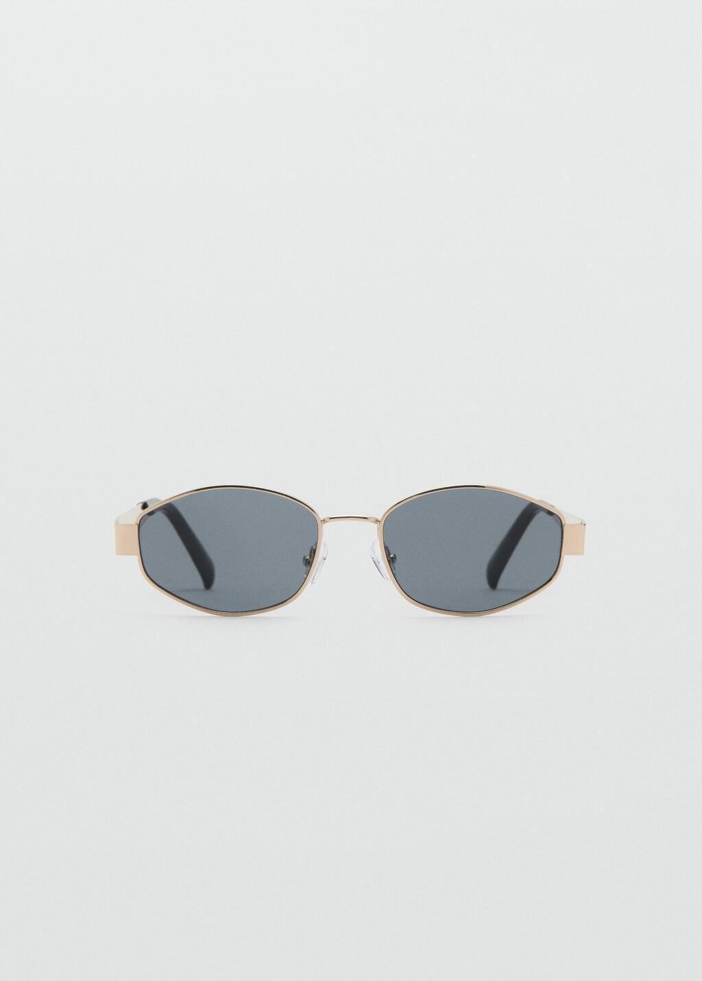 Gold Oval Metal Frame Sunglasses, Gold, large image number 3