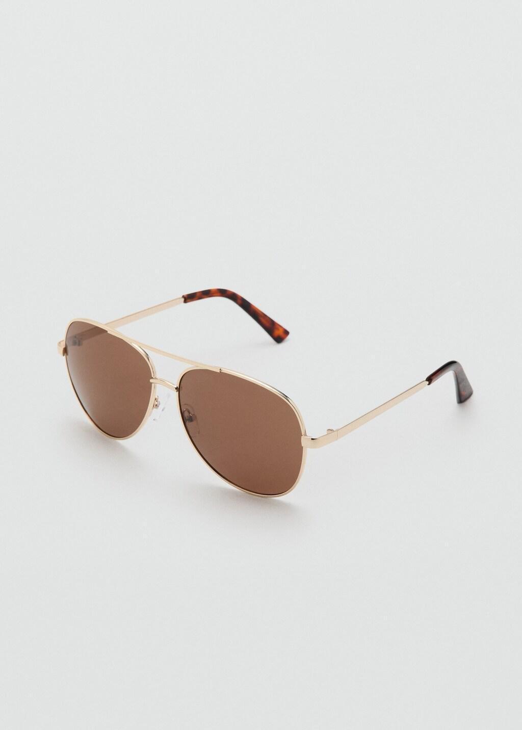 Gold Aviator Frame Sunglasses, Gold, medium