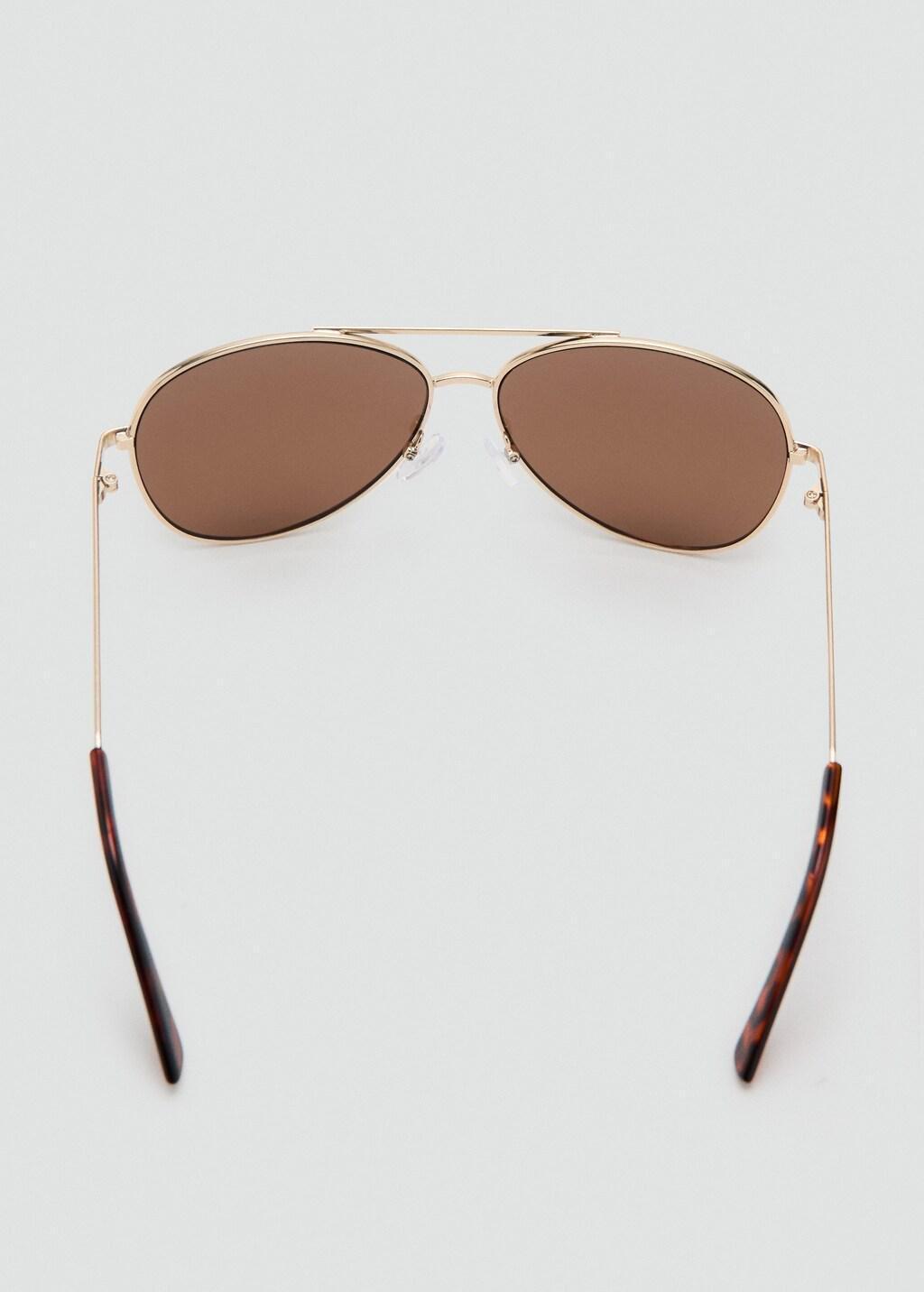 Gold Aviator Frame Sunglasses, Gold, medium