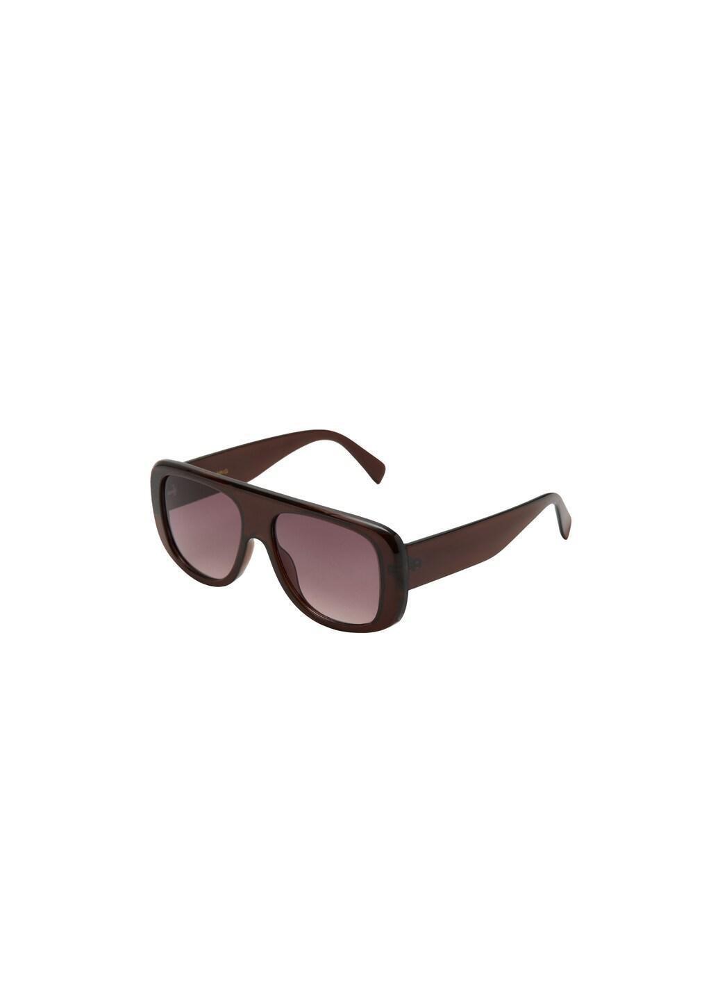 Brown Aviator Sunglasses With Plastic Frame, Dark Brown, large image number 2