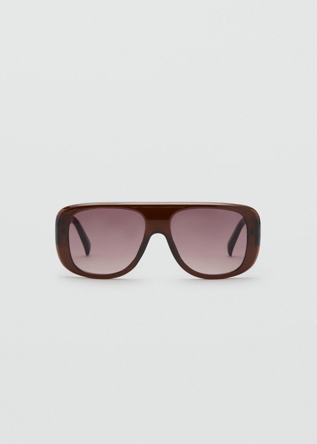 Brown Aviator Sunglasses With Plastic Frame, Dark Brown, large image number 3