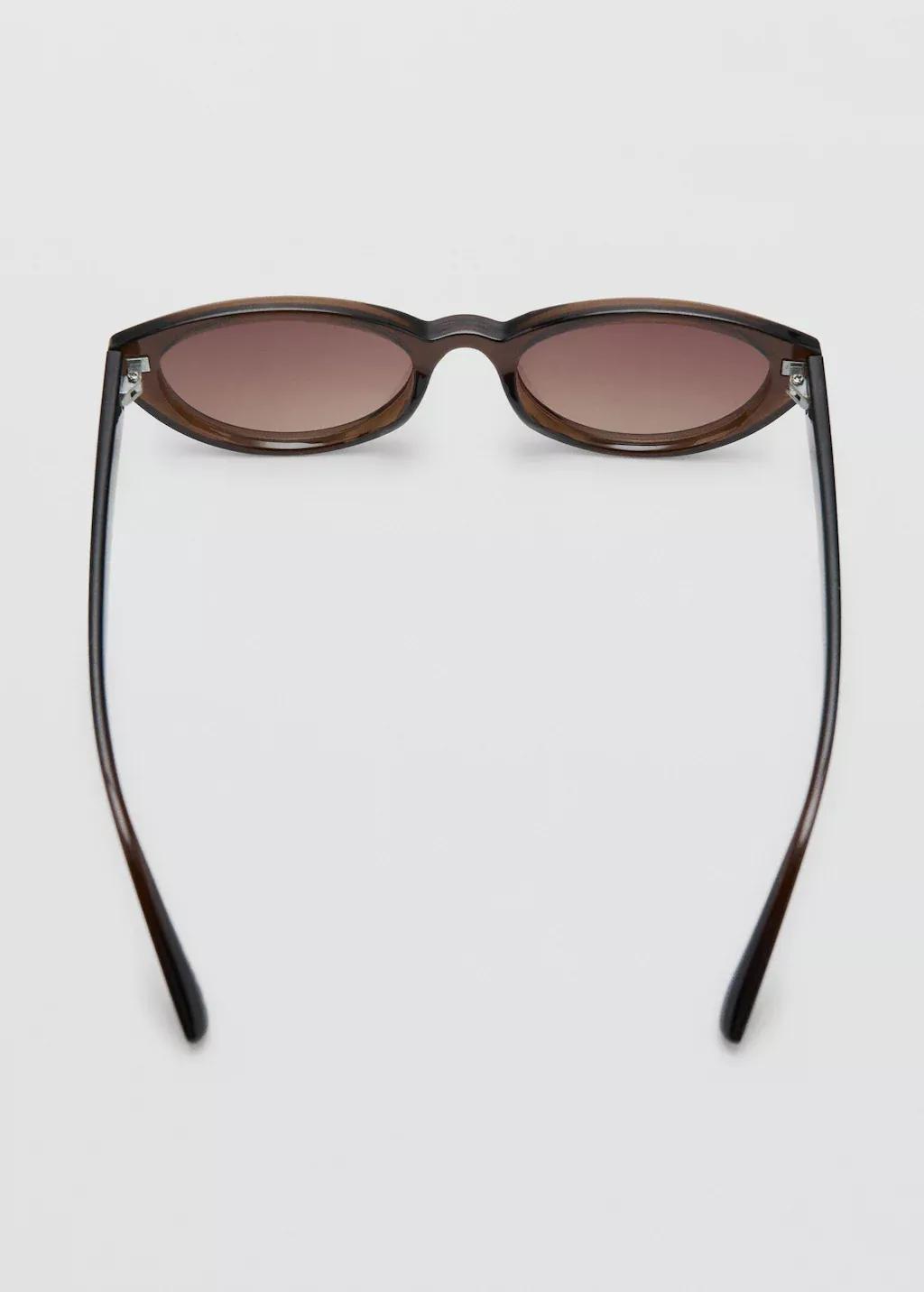 Brown Oval-Frame Sunglasses, Brown, medium