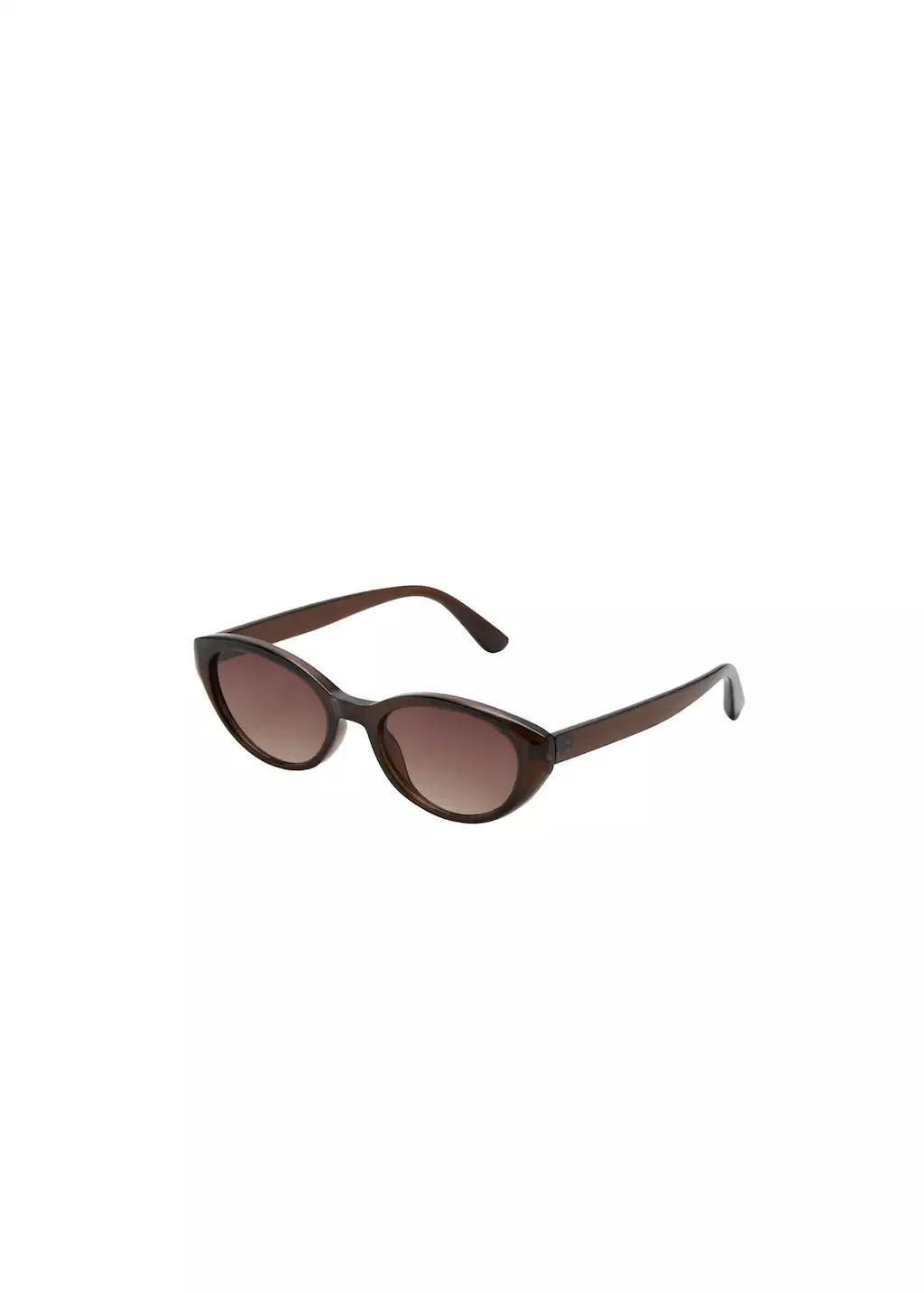Brown Oval-Frame Sunglasses, Brown, large image number 2