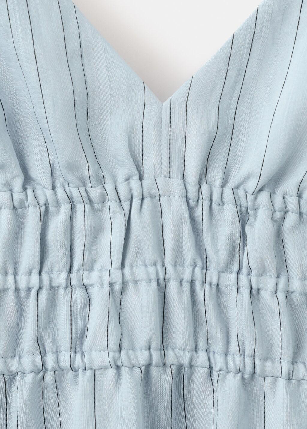 Blue Lt Pastel Striped Gathered Dress, Light-Pastel Blue, large image number 1