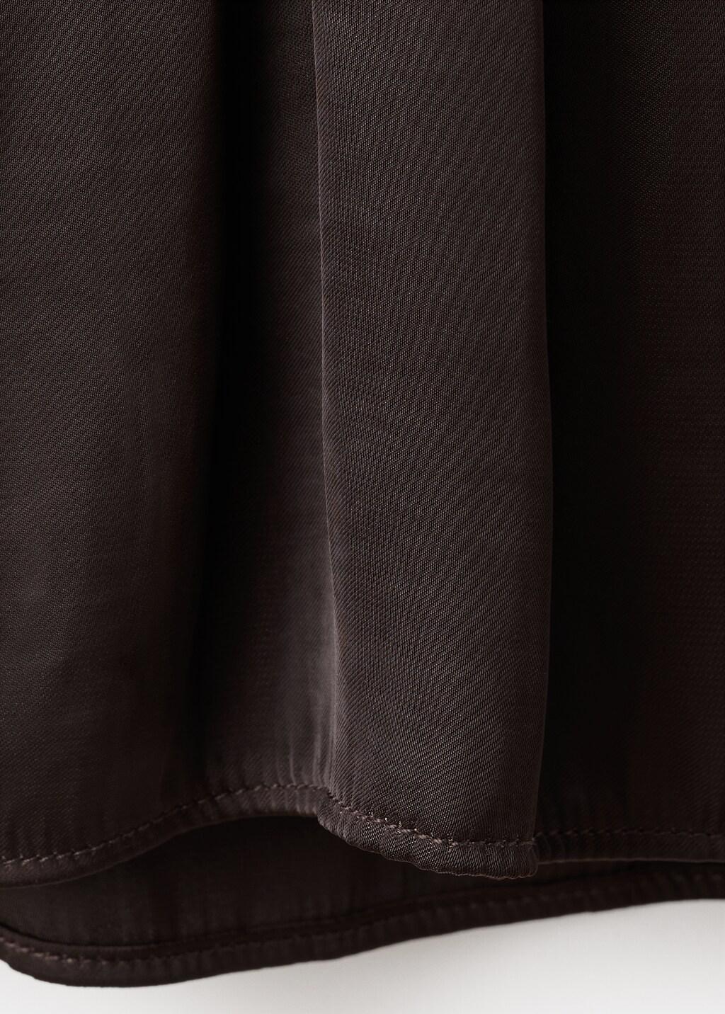 Brown Ruched V-Neck Top, Brown, large image number 3