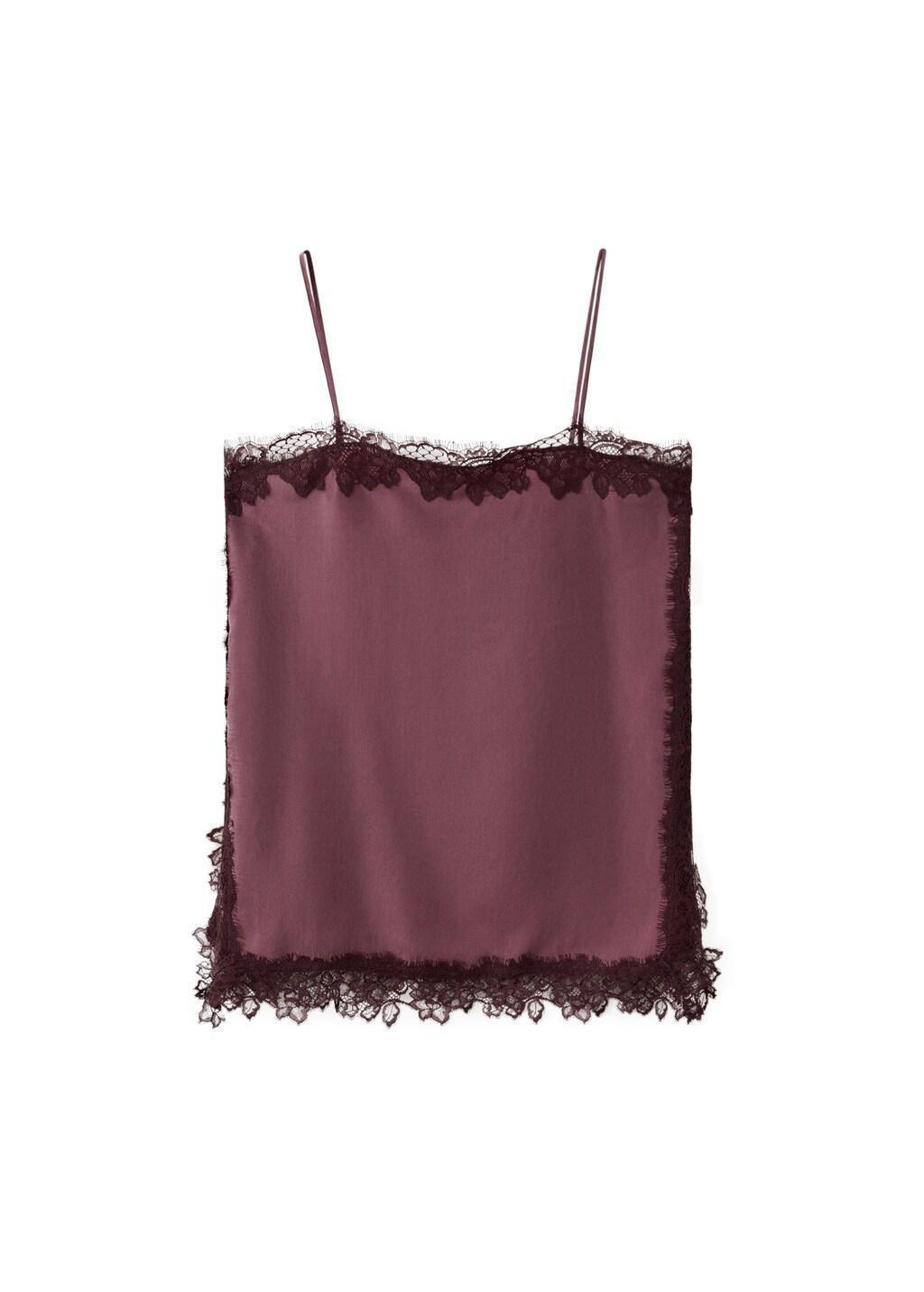 RED Satin lace top, Dark Red, large image number 4