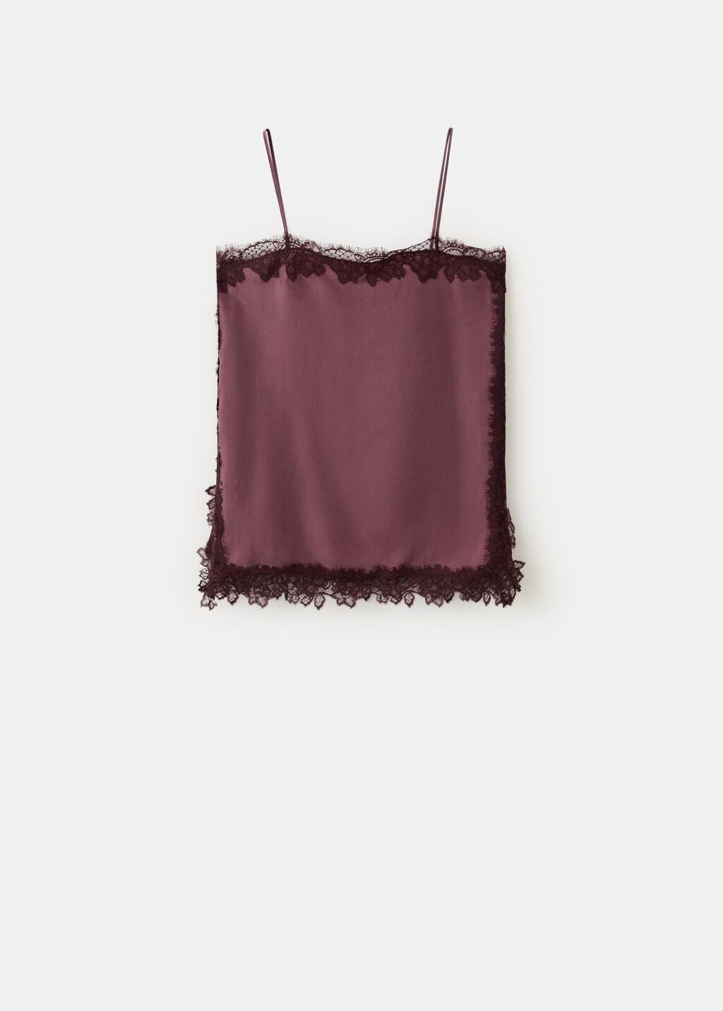 RED Satin lace top, Dark Red, large image number 5