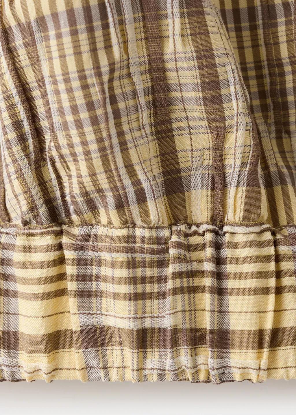 Brown Halter Neck Check Top, Brown, medium