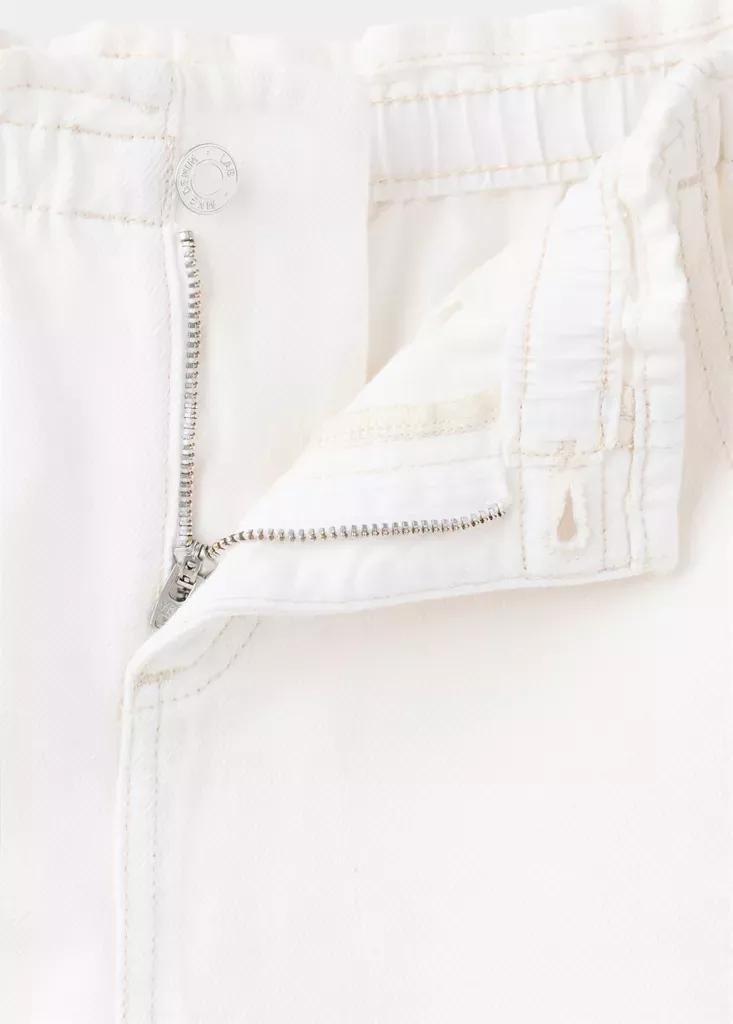 White Wide leg Jeans With Elastic Waist, Kids Girls, Natural White, medium