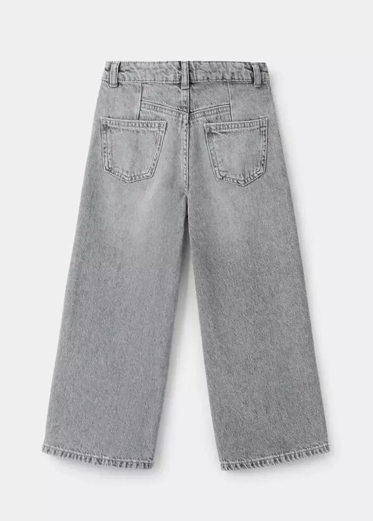 Grey Studded Culotte Jeans, Kids Girls, Open Grey, large image number 3