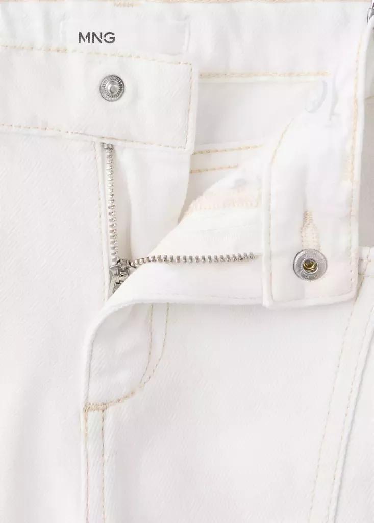 White Studded Culotte Jeans, Kids Girls, Natural White, large image number 2