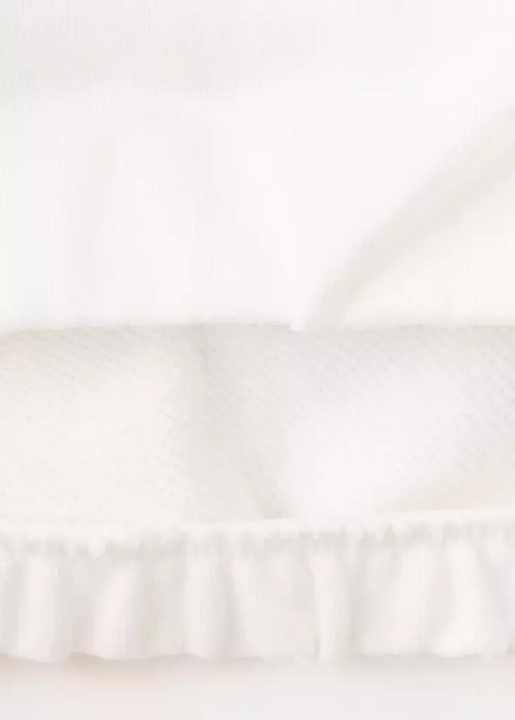 White Cotton Sweatshirt With Print Detail, Baby Girls, Natural White, medium