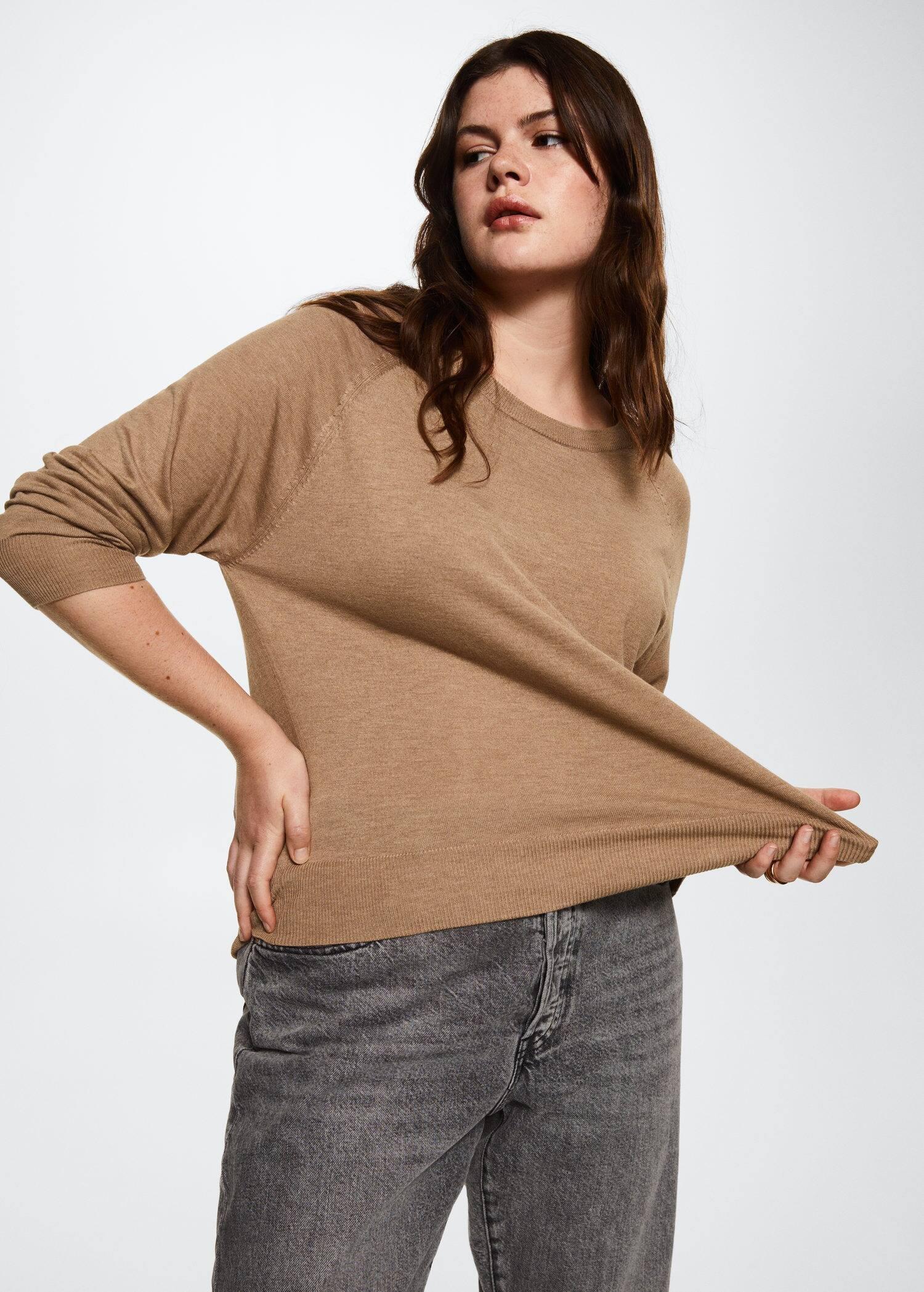 medium brown Fine-knit sweater, , large image number 4