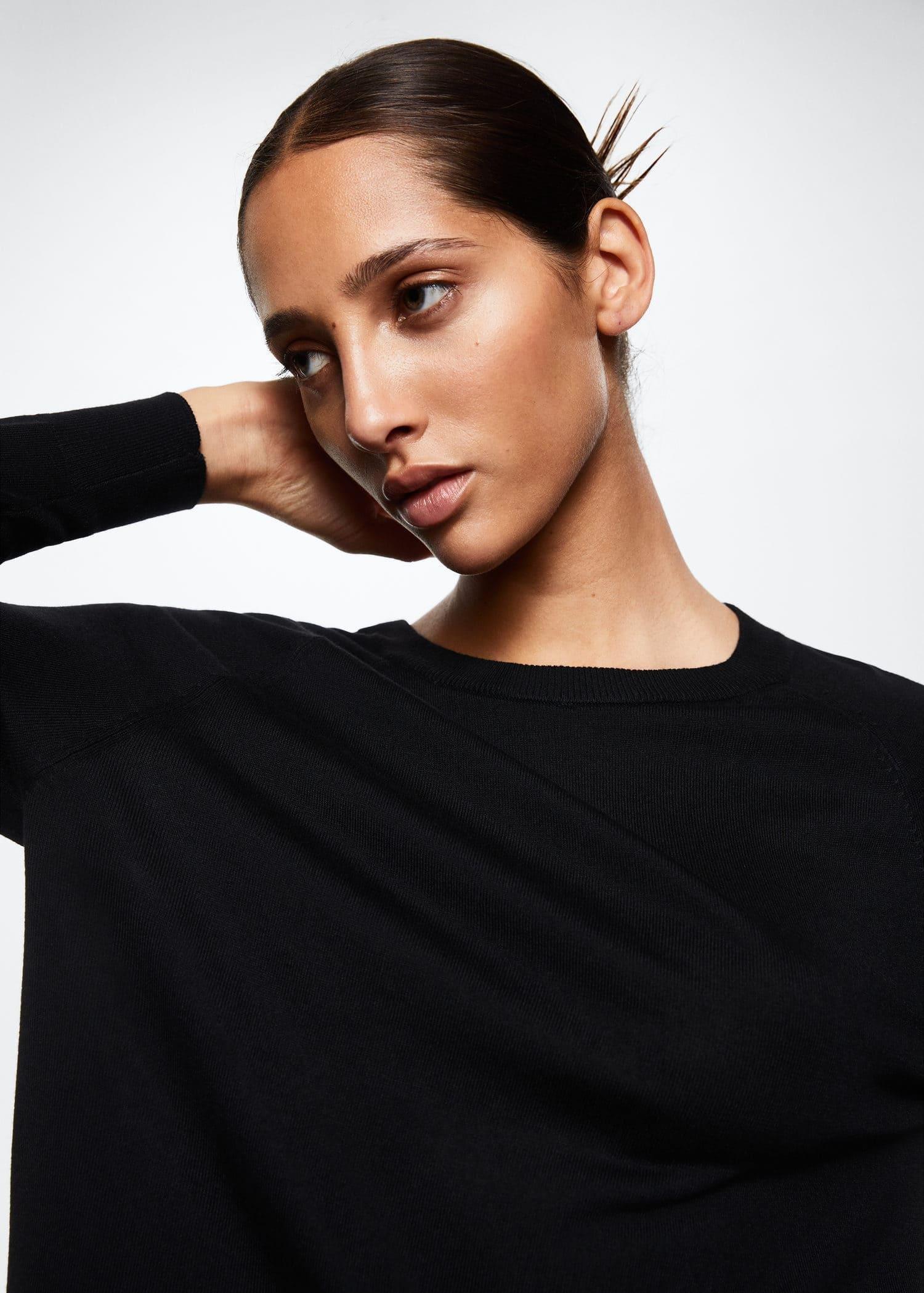 black Fine-knit sweater, , large image number 2
