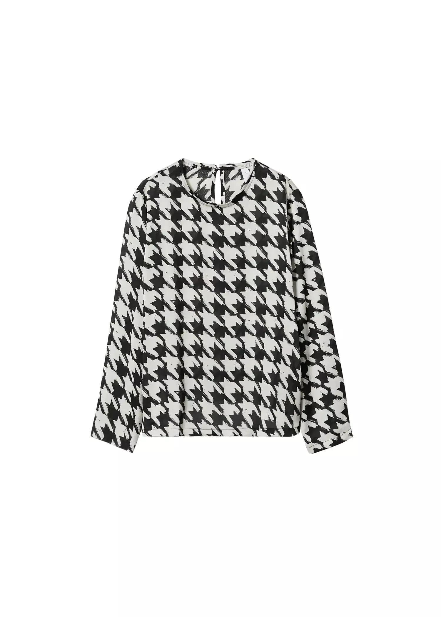 White Houndstooth Blouse, , large image number 2