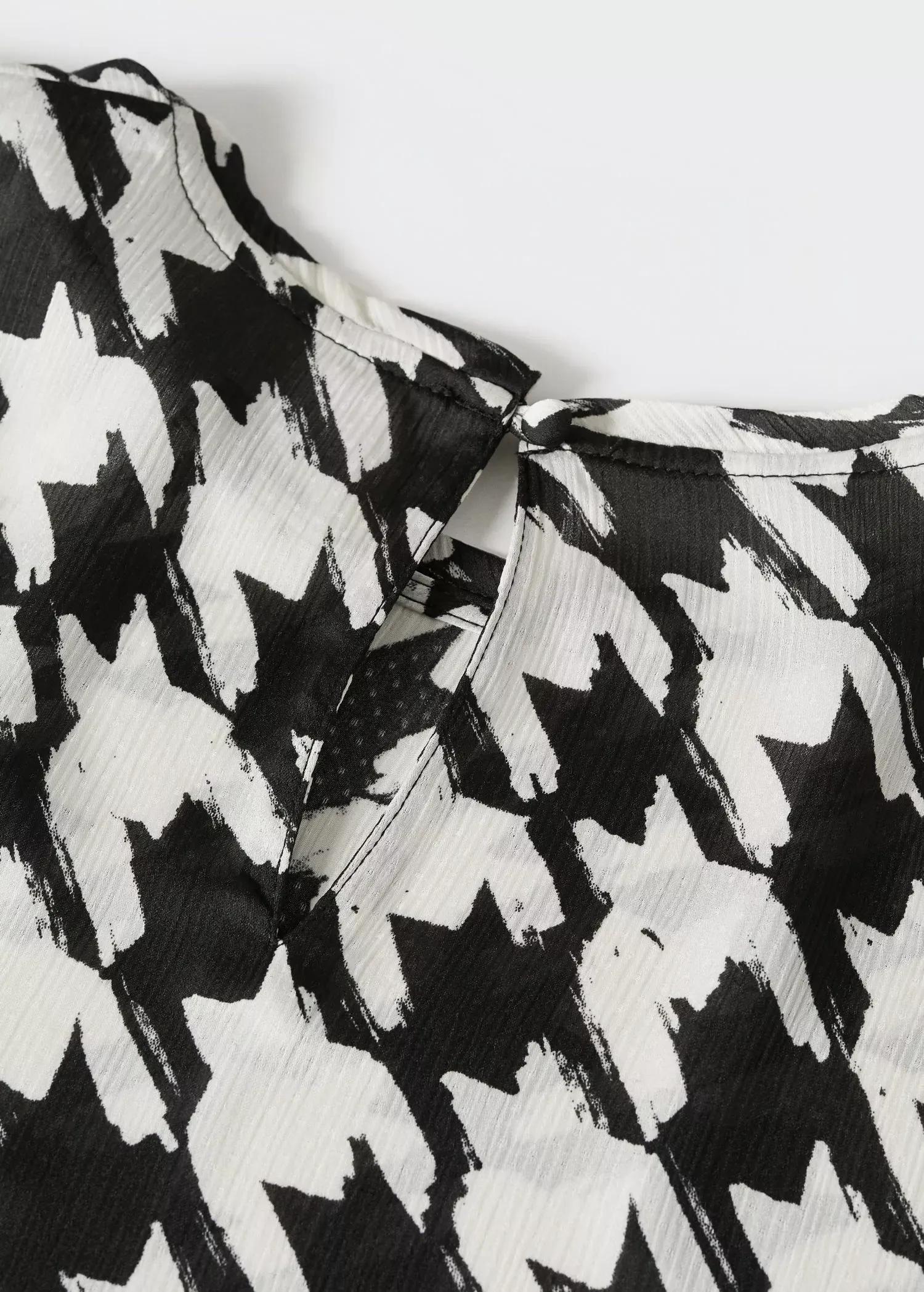 White Houndstooth Blouse, , large image number 4