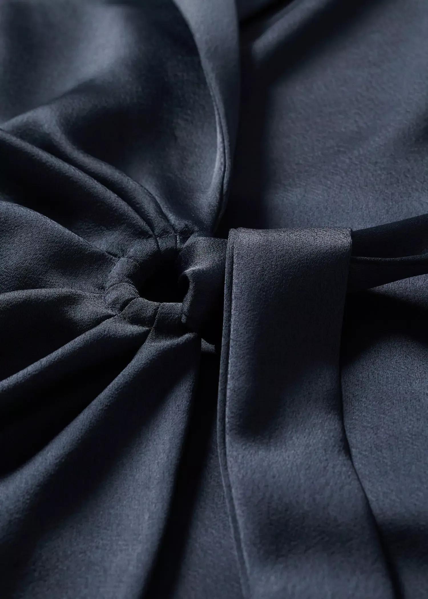 Blue Satin Shirt Dress, , large image number 6