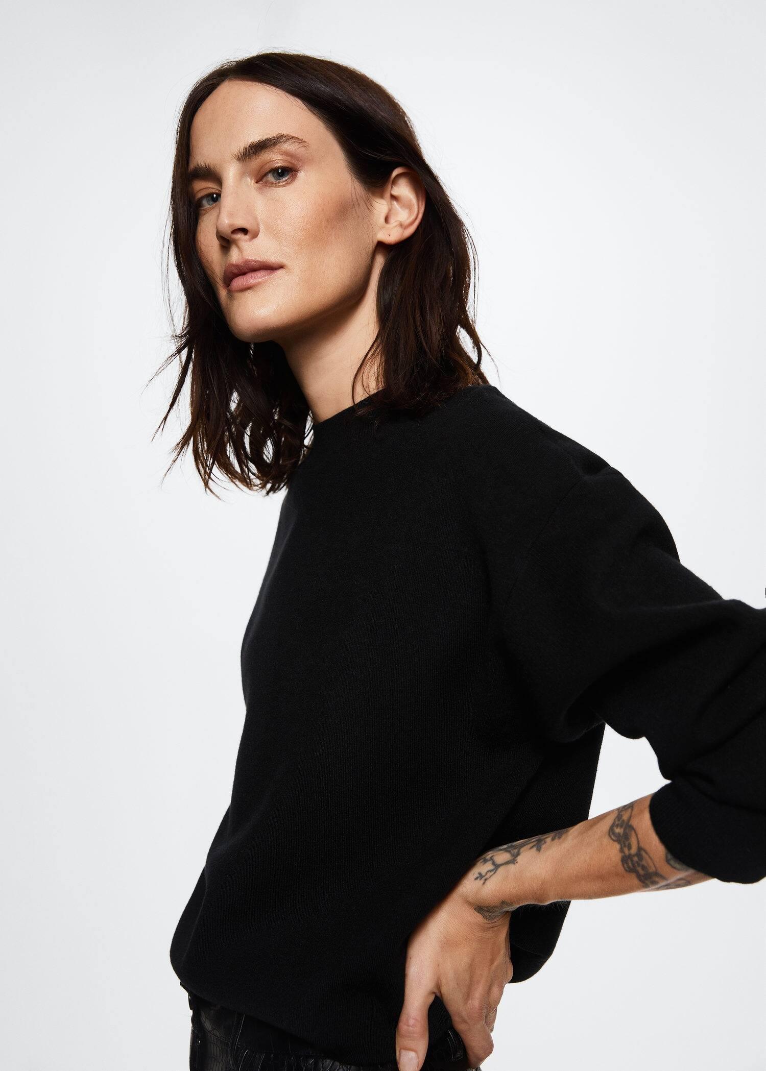 black Oversize knit sweater, , large image number 2