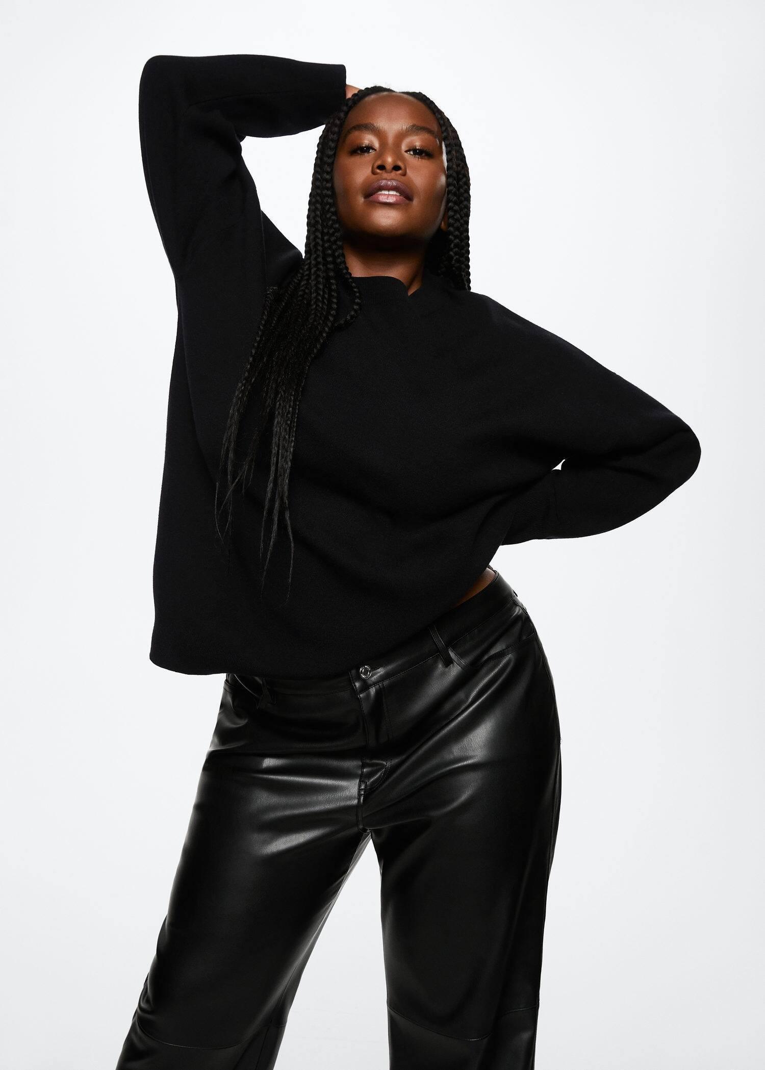 black Oversize knit sweater, , large image number 5