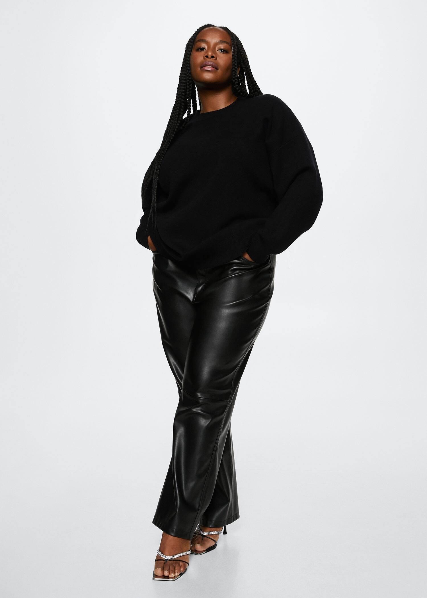 black Oversize knit sweater, , large image number 6