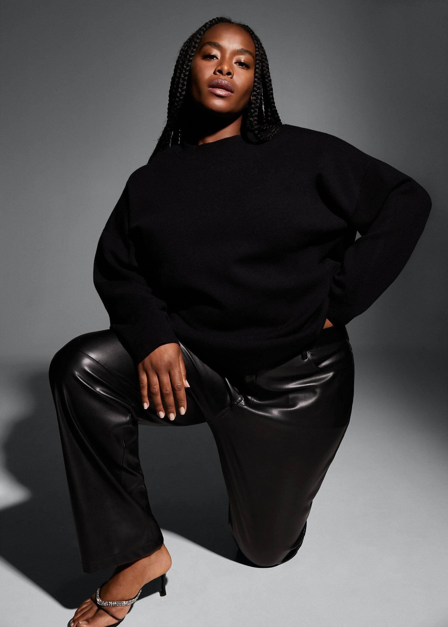 black Oversize knit sweater, , large image number 7