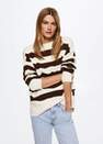 Mango - dark brown Striped knit sweater