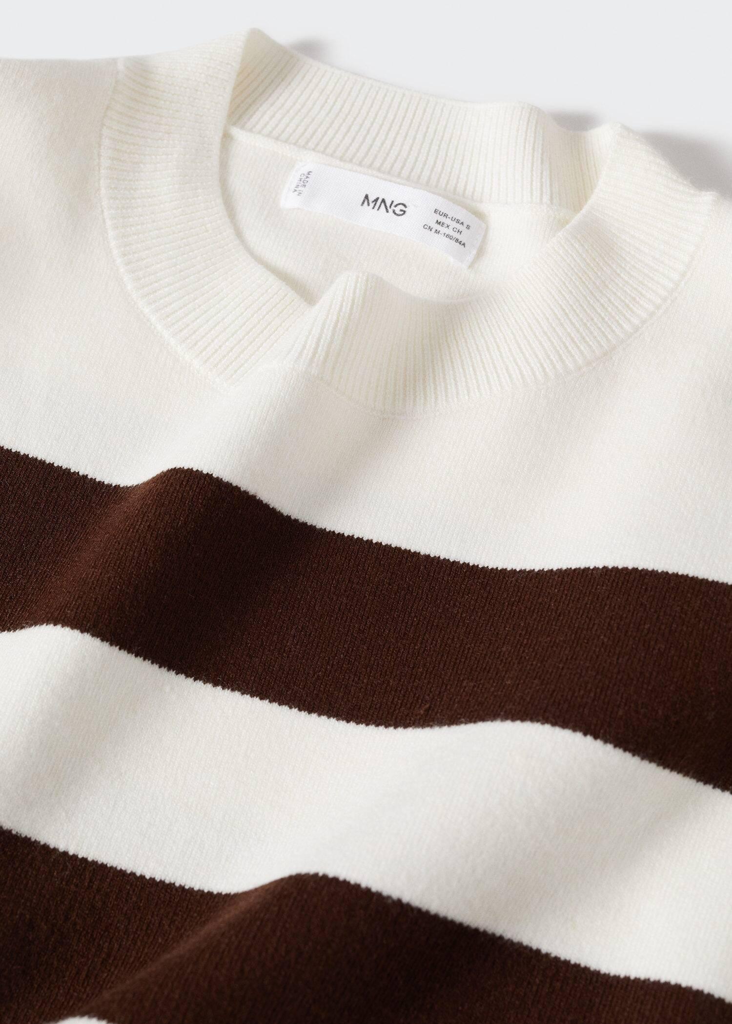 dark brown Striped knit sweater, , large image number 3