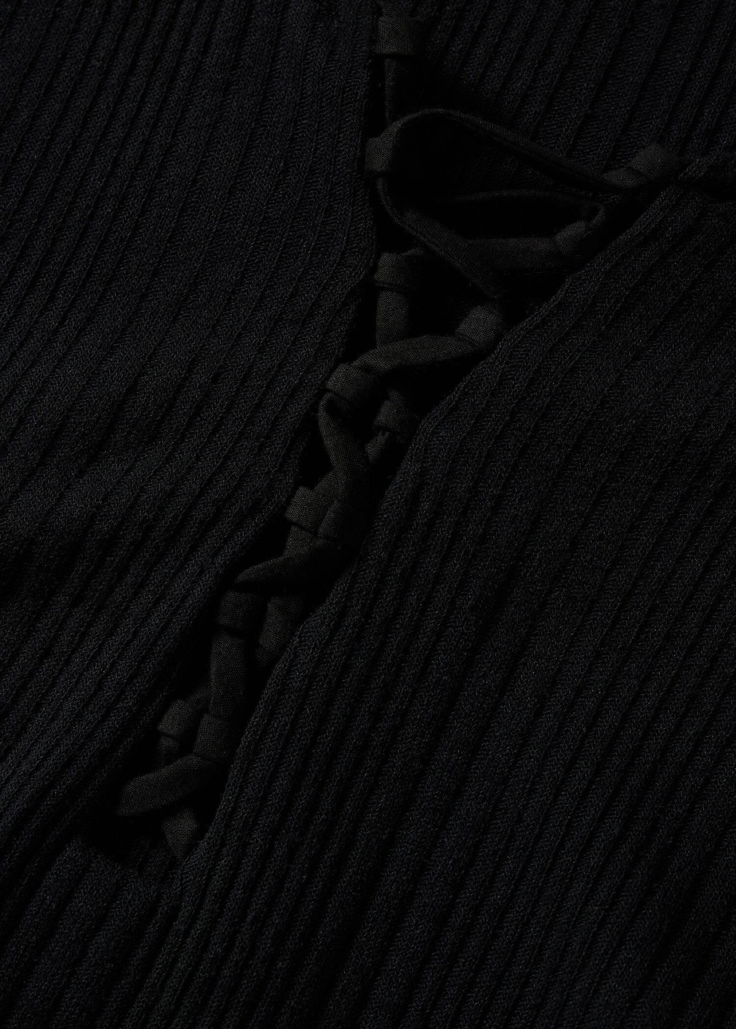Black Bow Ribbed T-Shirt, , large image number 4