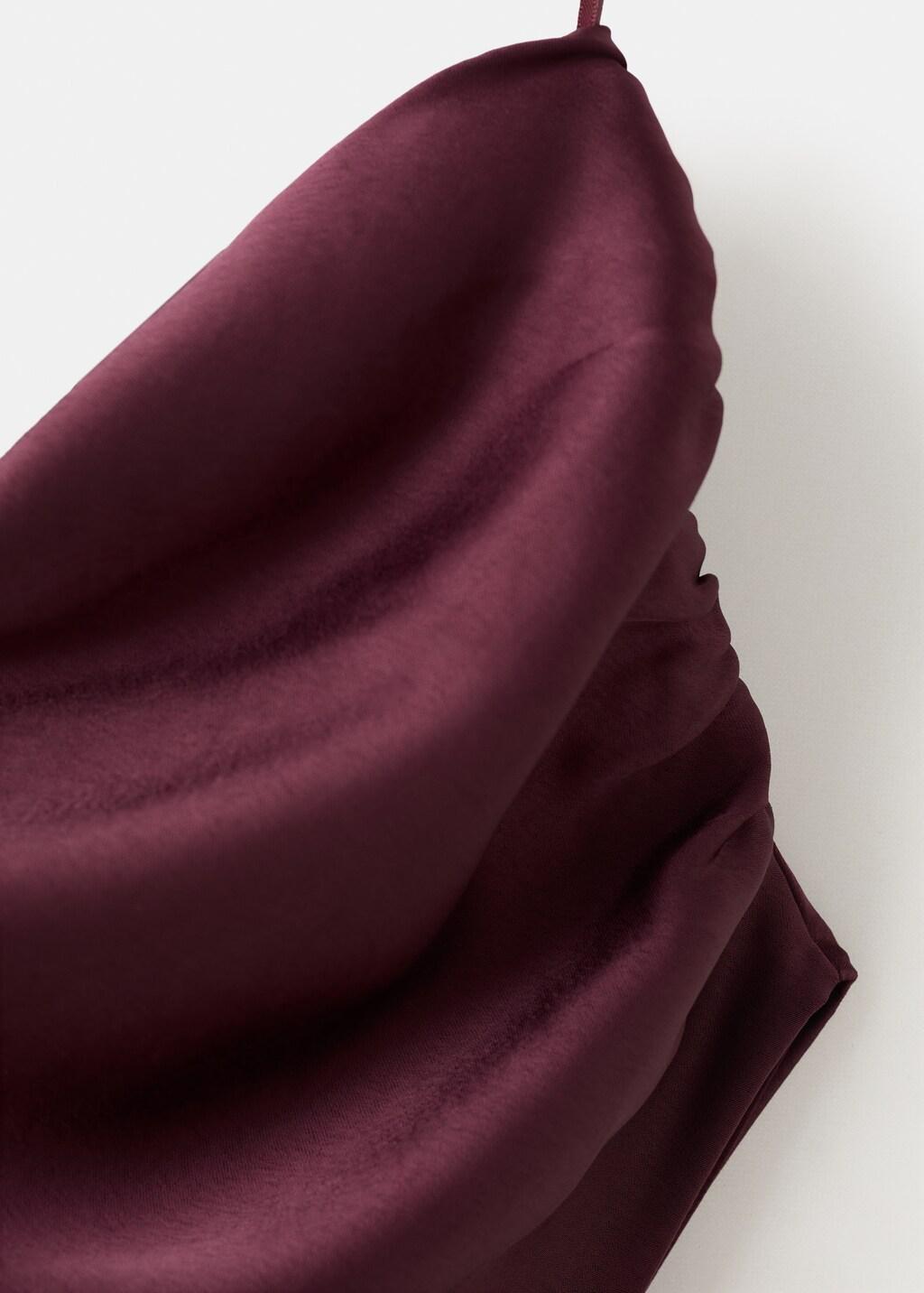Asymmetrical satin dress, Dark Red, medium