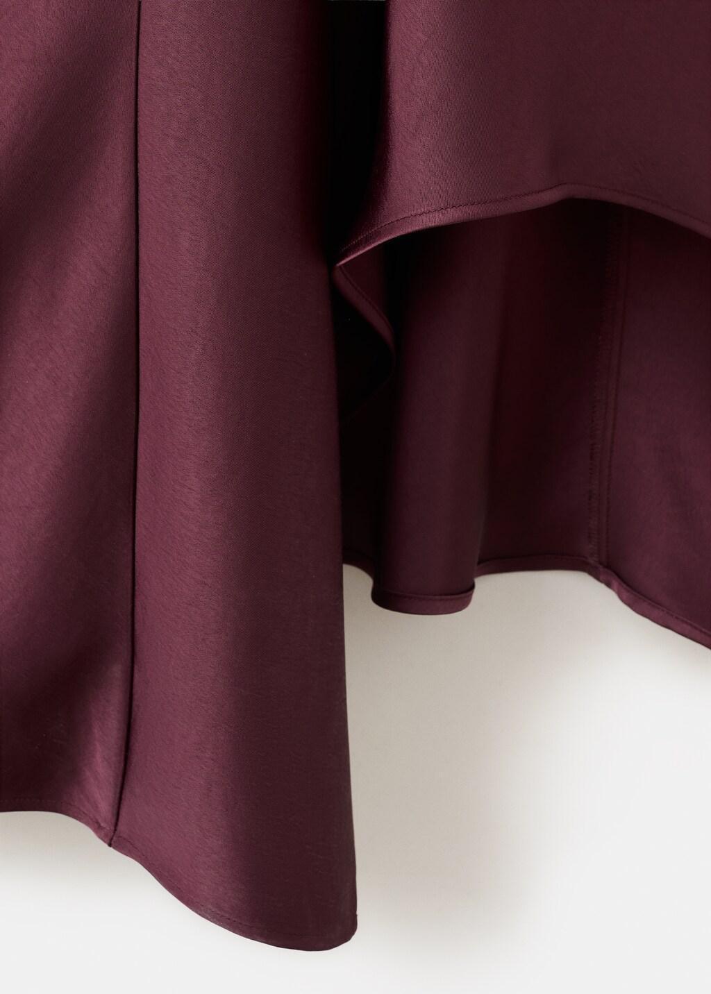 Asymmetrical satin dress, Dark Red, medium