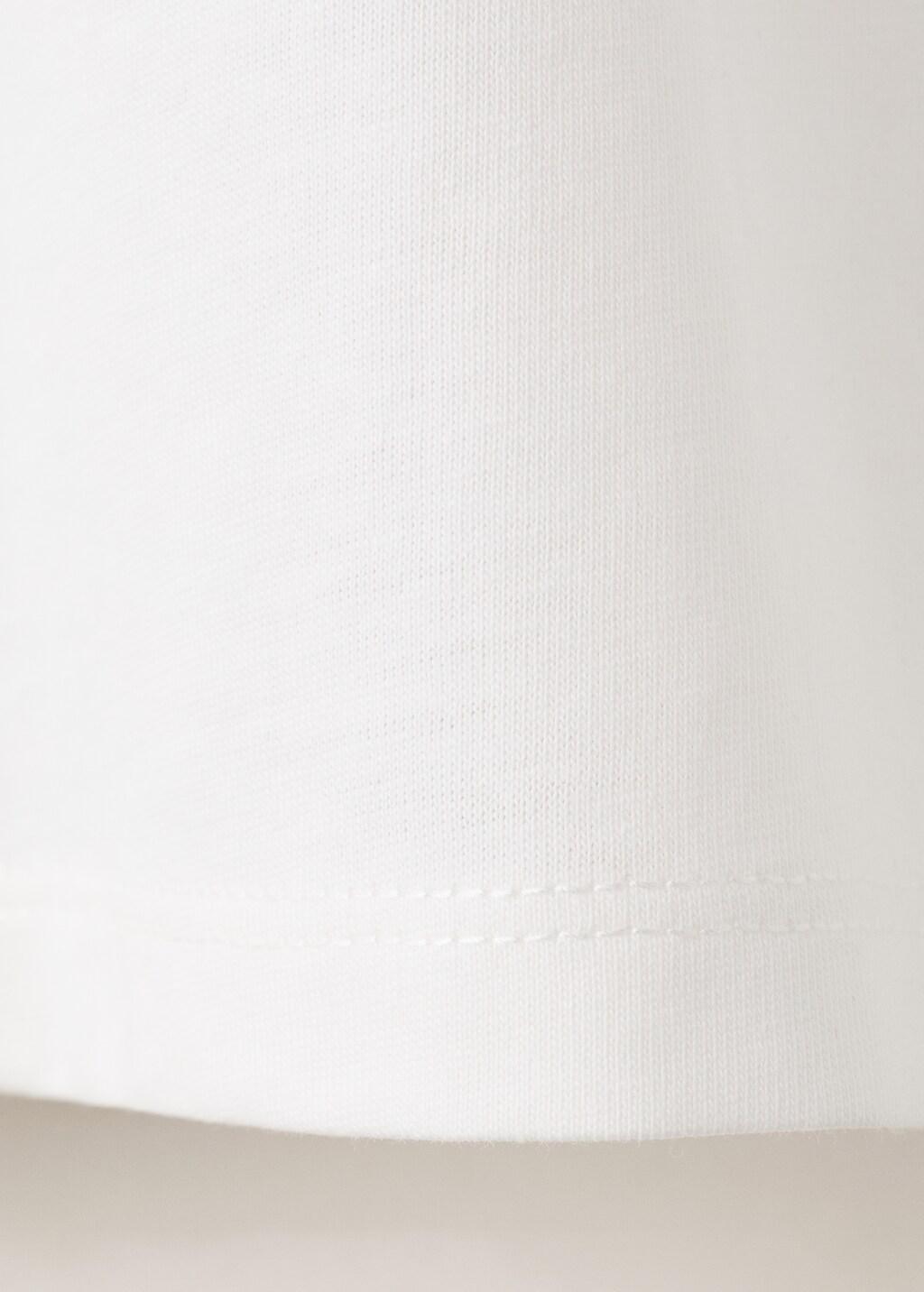 WHITE Cotton T-shirt with back slit, Kids Girl, Natural White, large image number 4