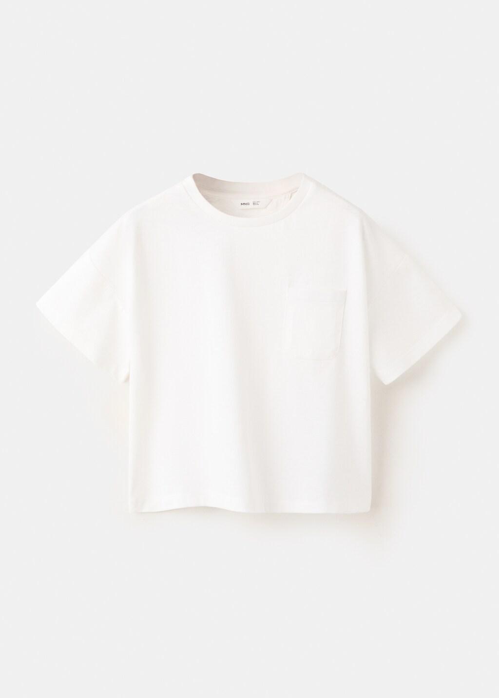 WHITE Cotton T-shirt with back slit, Kids Girl, Natural White, large image number 6