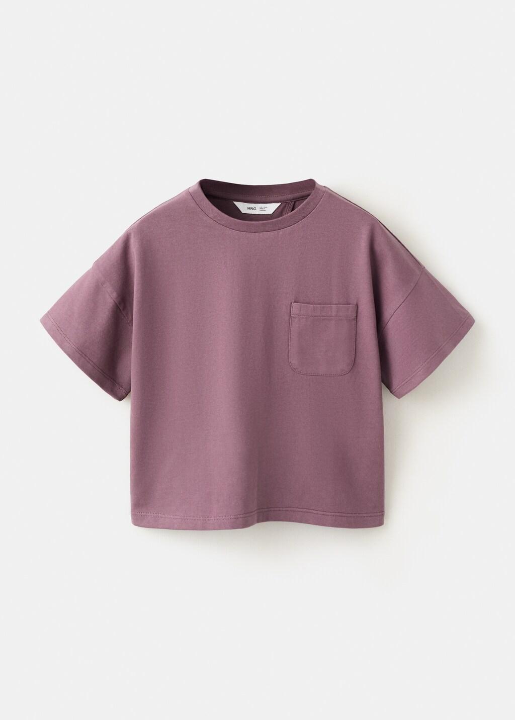 Red Cotton T-Shirt With Back Slit, Kids Girl, Dark Red, medium