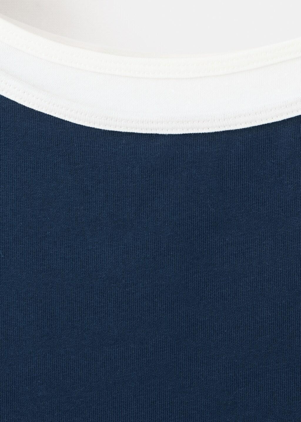 Blue Double Cotton T-Shirt, Kids Girl, Navy, large image number 1