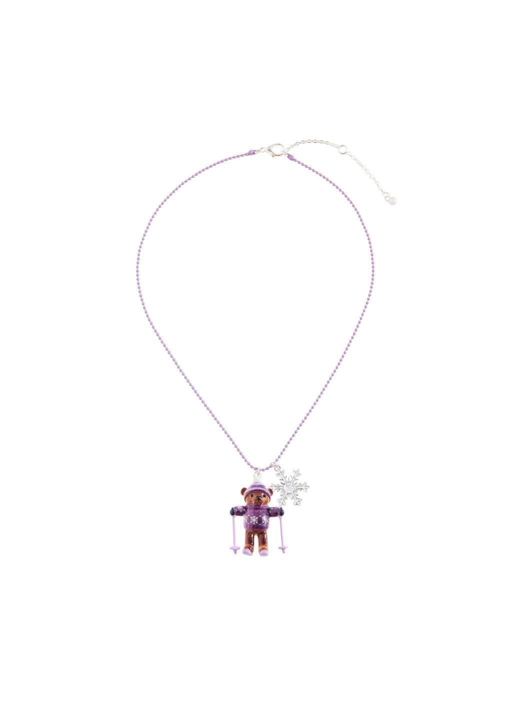 Purple Bear Pendant Necklace, Kids Girls, Light-Pastel Purple, medium