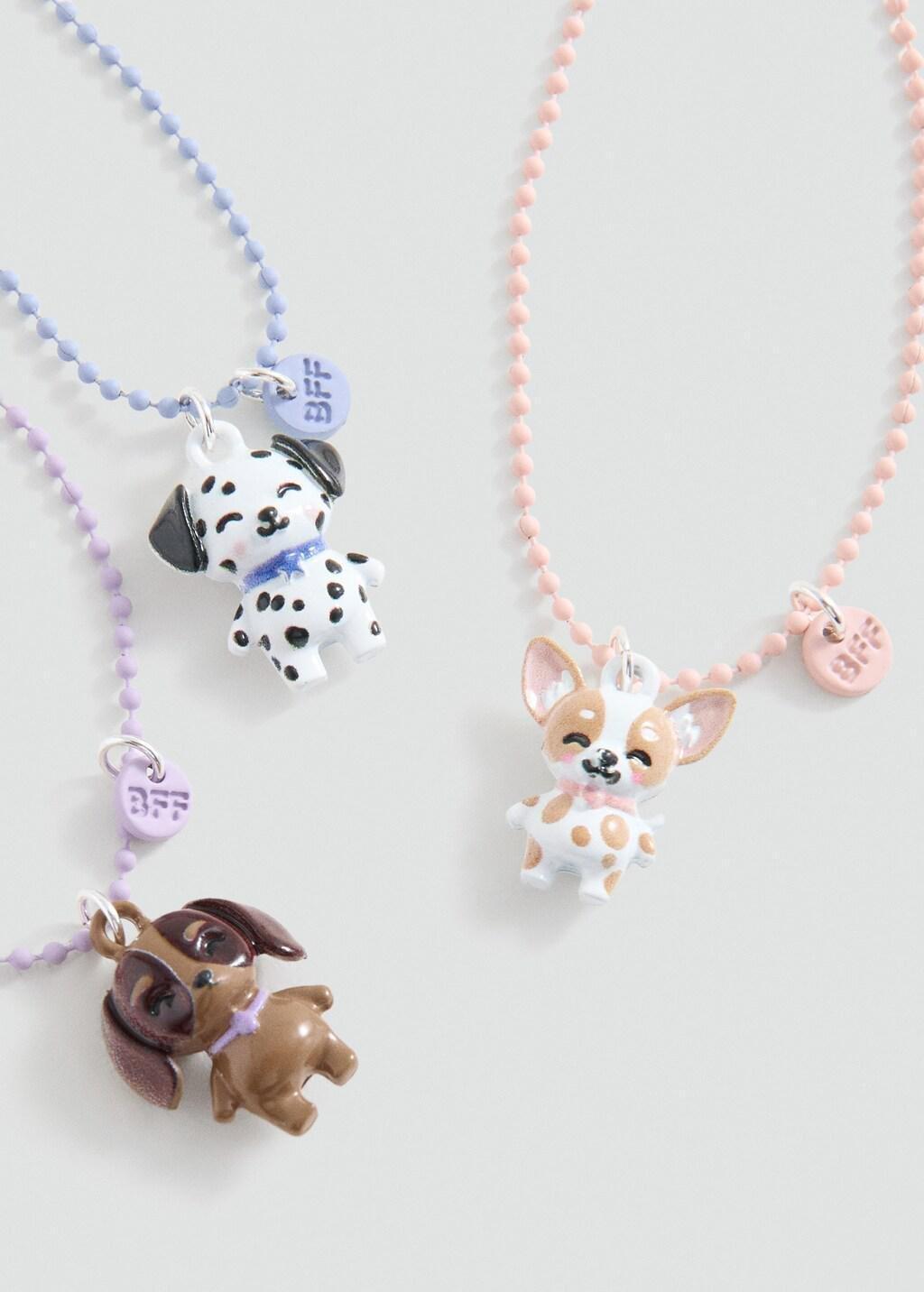 Purple Best Friends Necklaces, Set Of 3,Kids Girls, Light-Pastel Purple, medium