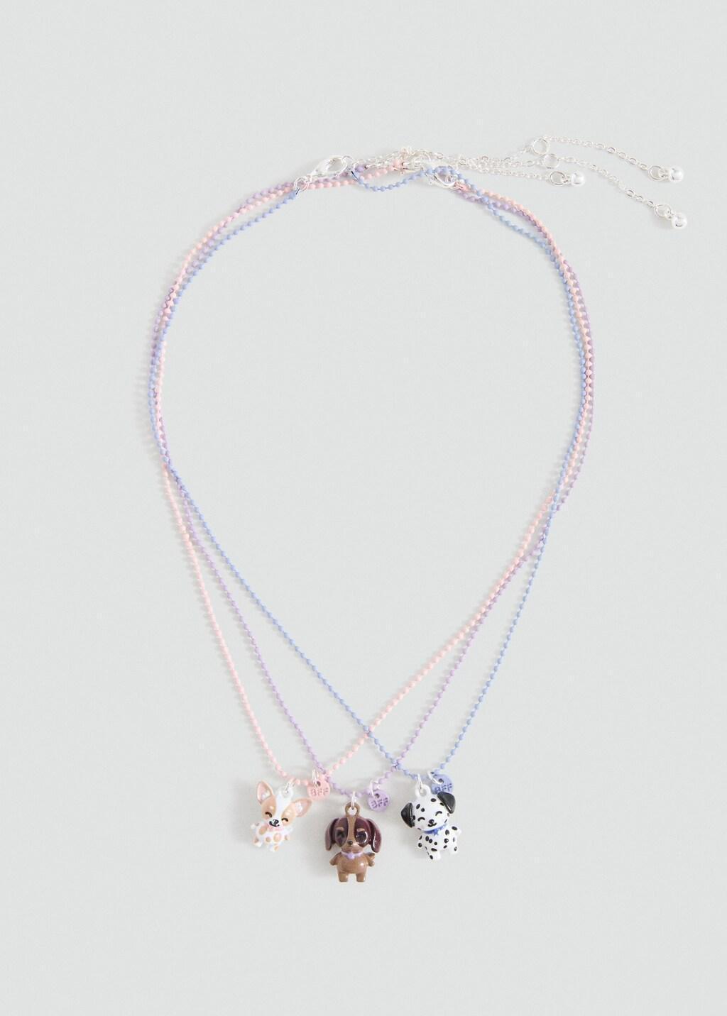Purple Best Friends Necklaces, Set Of 3,Kids Girls, Light-Pastel Purple, large image number 3