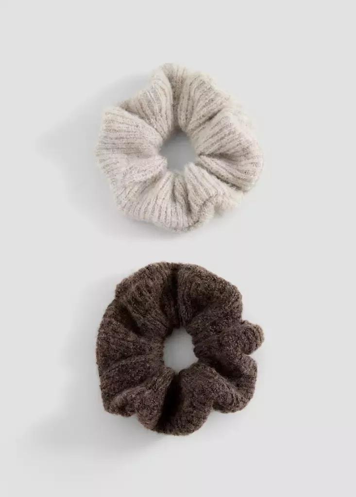 Beige Texture Scrunchies, Set Of 2, , large image number 2