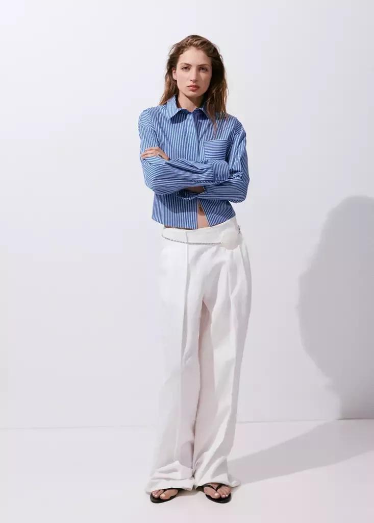Blue Pocket Striped Shirt, Medium Blue, medium
