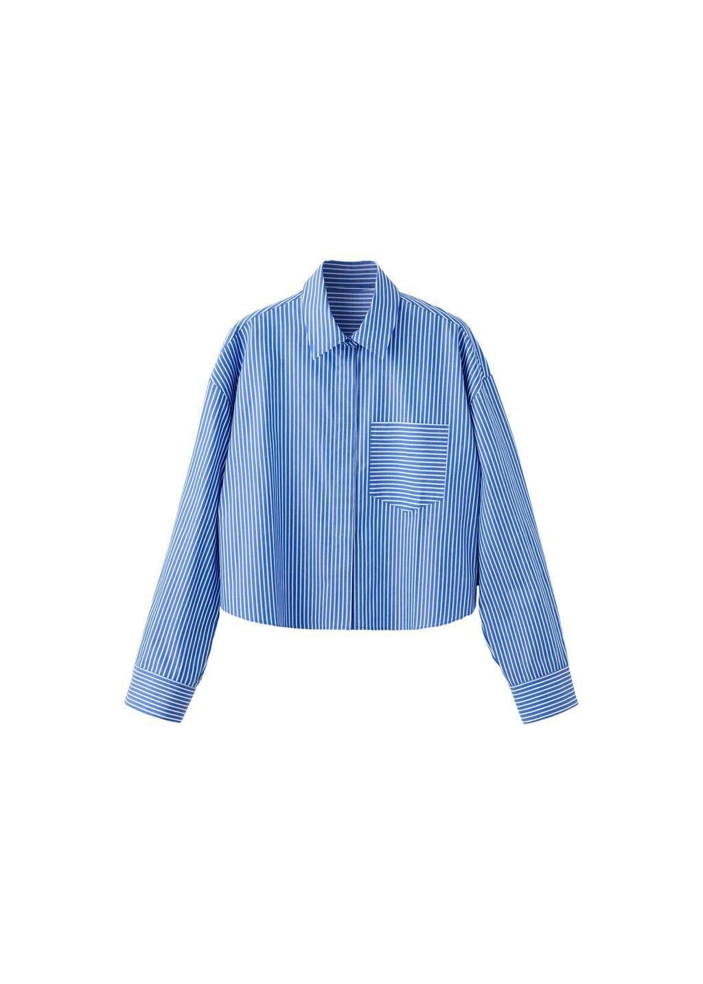 Blue Pocket Striped Shirt, Medium Blue, large image number 4