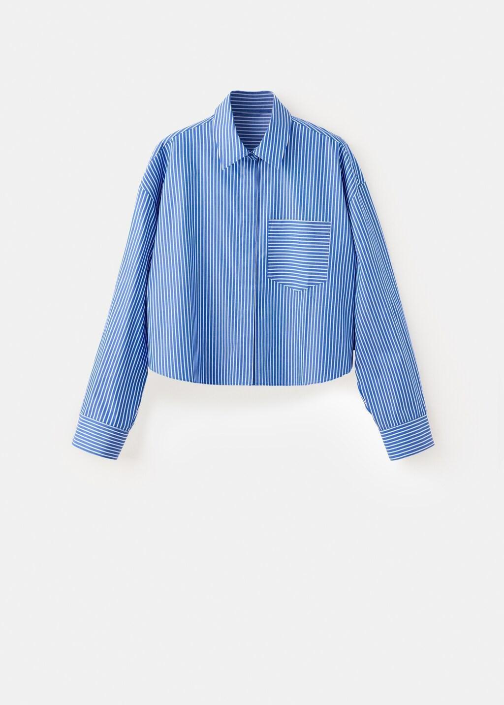 Blue Pocket Striped Shirt, Medium Blue, large image number 5