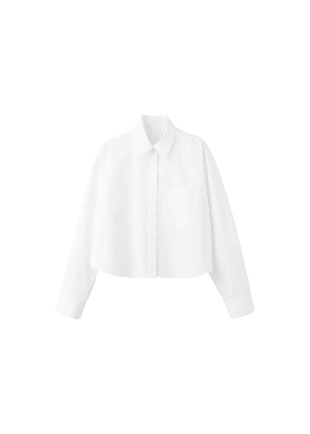 NATURAL WHITE Cropped shirt with pocket, Natural White, large image number 4