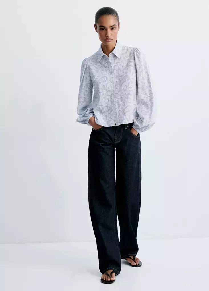 Blue Striped Shirt With Embroidered Details, Light-Pastel Blue, medium