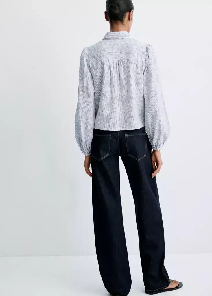 Blue Striped Shirt With Embroidered Details, Light-Pastel Blue, medium