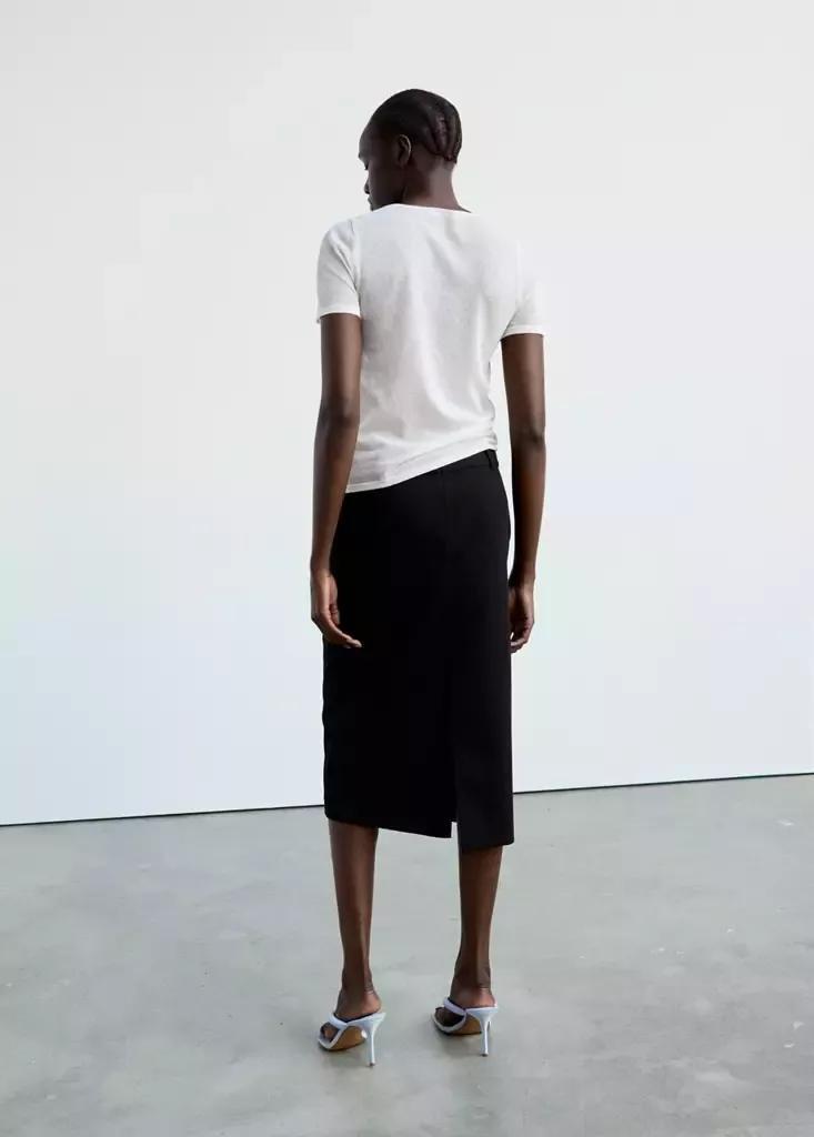 White Layered Knit Sweater, White, large image number 1