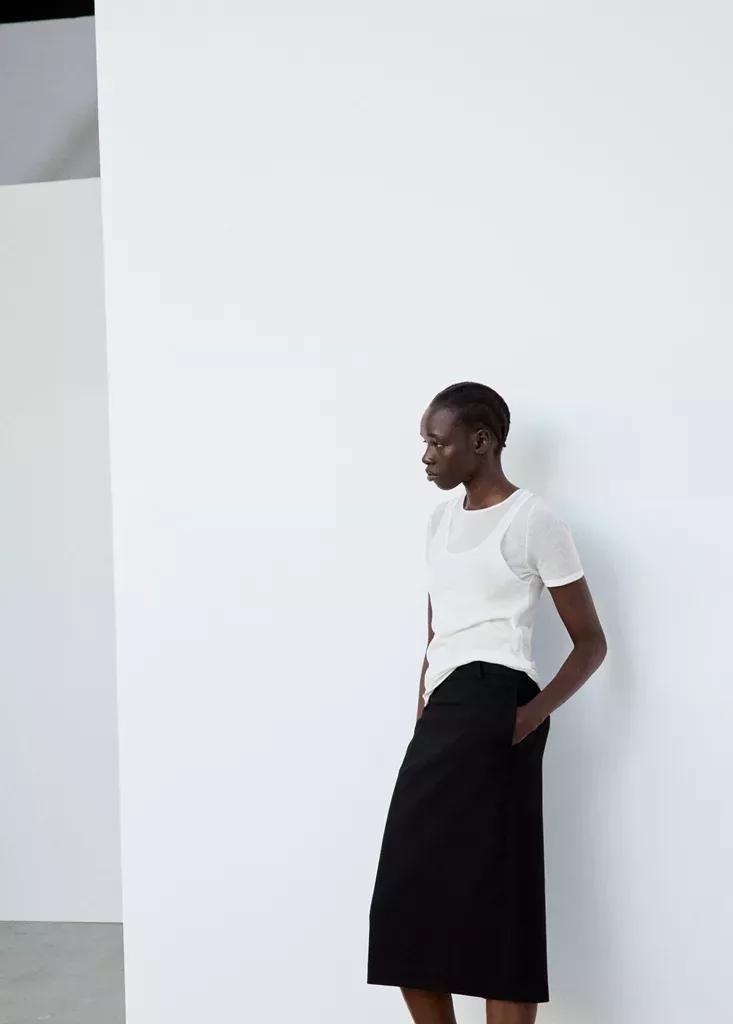 White Layered Knit Sweater, White, large image number 2