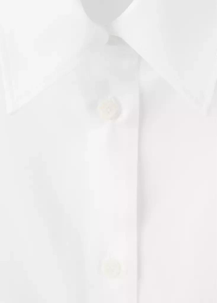 White Cotton And Lyocell Blend Straight Shirt, Natural White, large image number 8