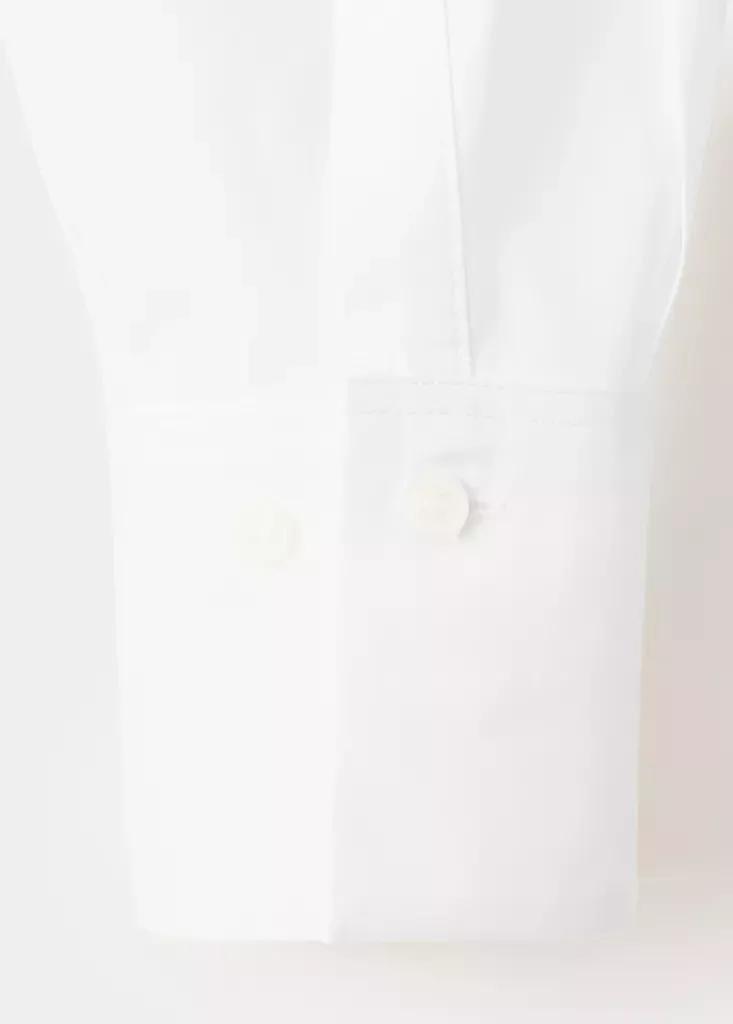 White Cotton And Lyocell Blend Straight Shirt, Natural White, large image number 9